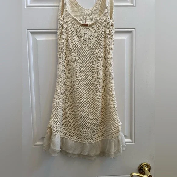 Free People Cream Crochet Mini Dress - Picture 5 of 6